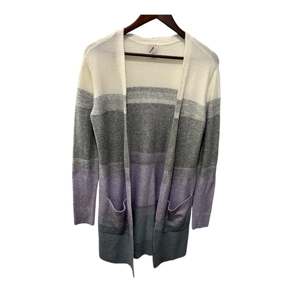 A NEW DAY SOFT STRIPED COLOR BLOCK LONG CARDIGAN SWEATER SIZE XS - Picture 1 of 10